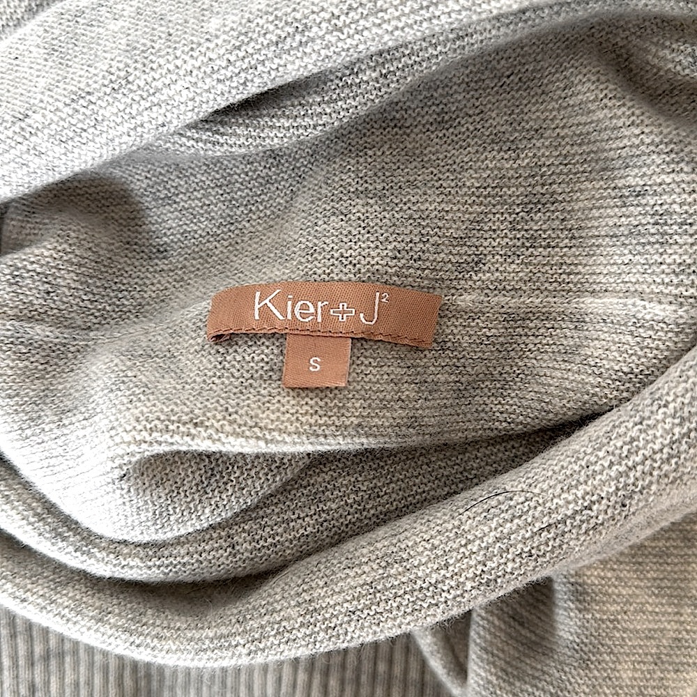 NWOT!! Kier +J 100% Cashmere Light Gray Marled Sweater! S - Picture 6 of 7